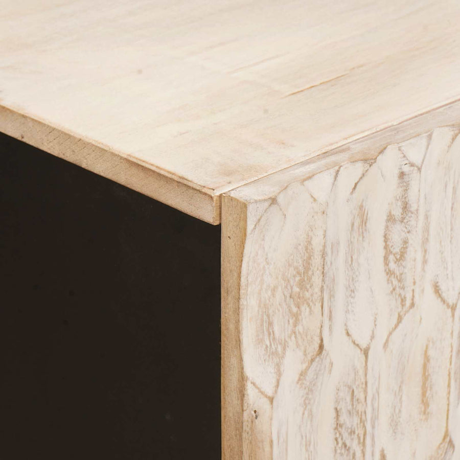 TV-kast met plank Witte Was Afwerking 105 x 33,5 x 46 cm