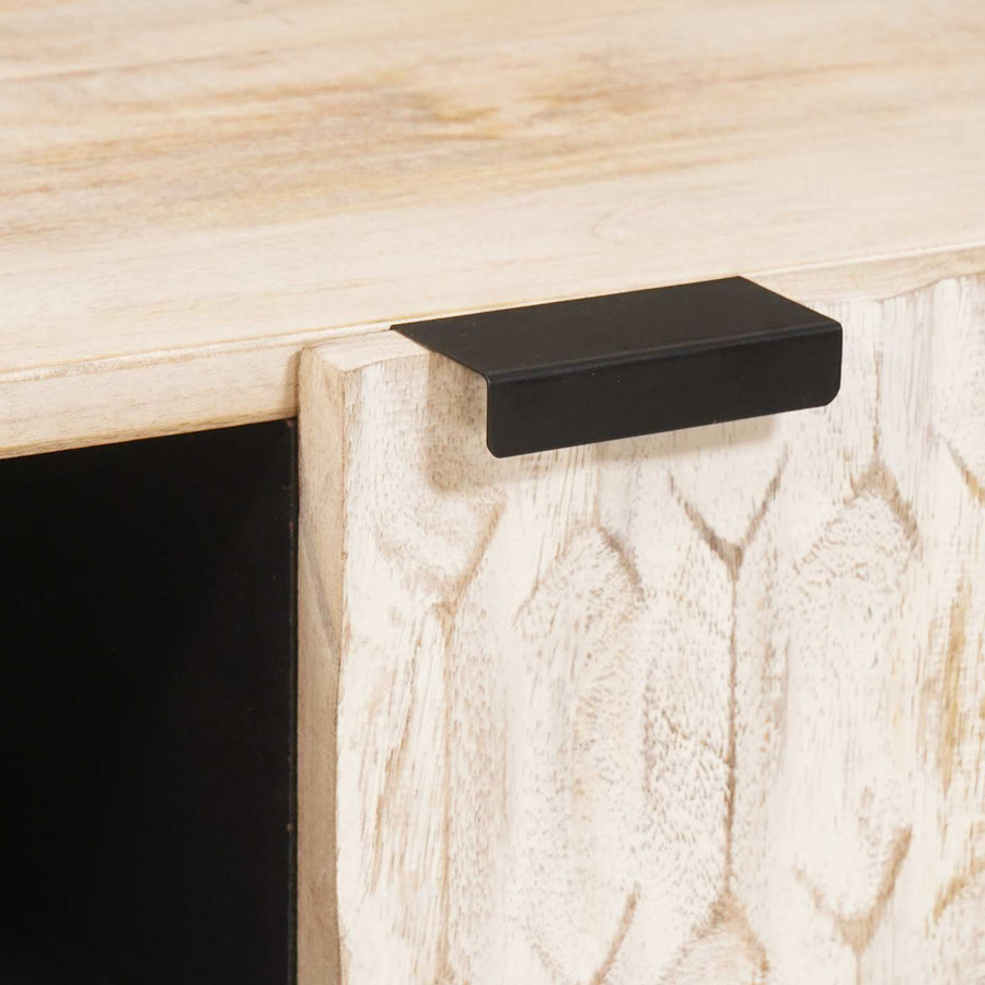 TV-kast met plank Witte Was Afwerking 105 x 33,5 x 46 cm