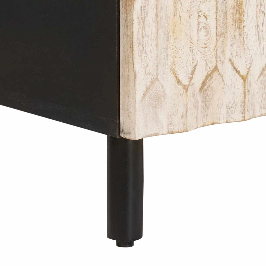 TV-kast met plank Witte Was Afwerking 105 x 33,5 x 46 cm