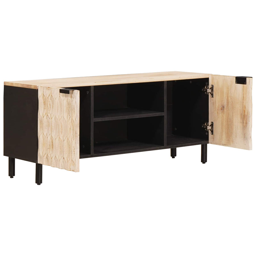TV-kast met plank Witte Was Afwerking 105 x 33,5 x 46 cm