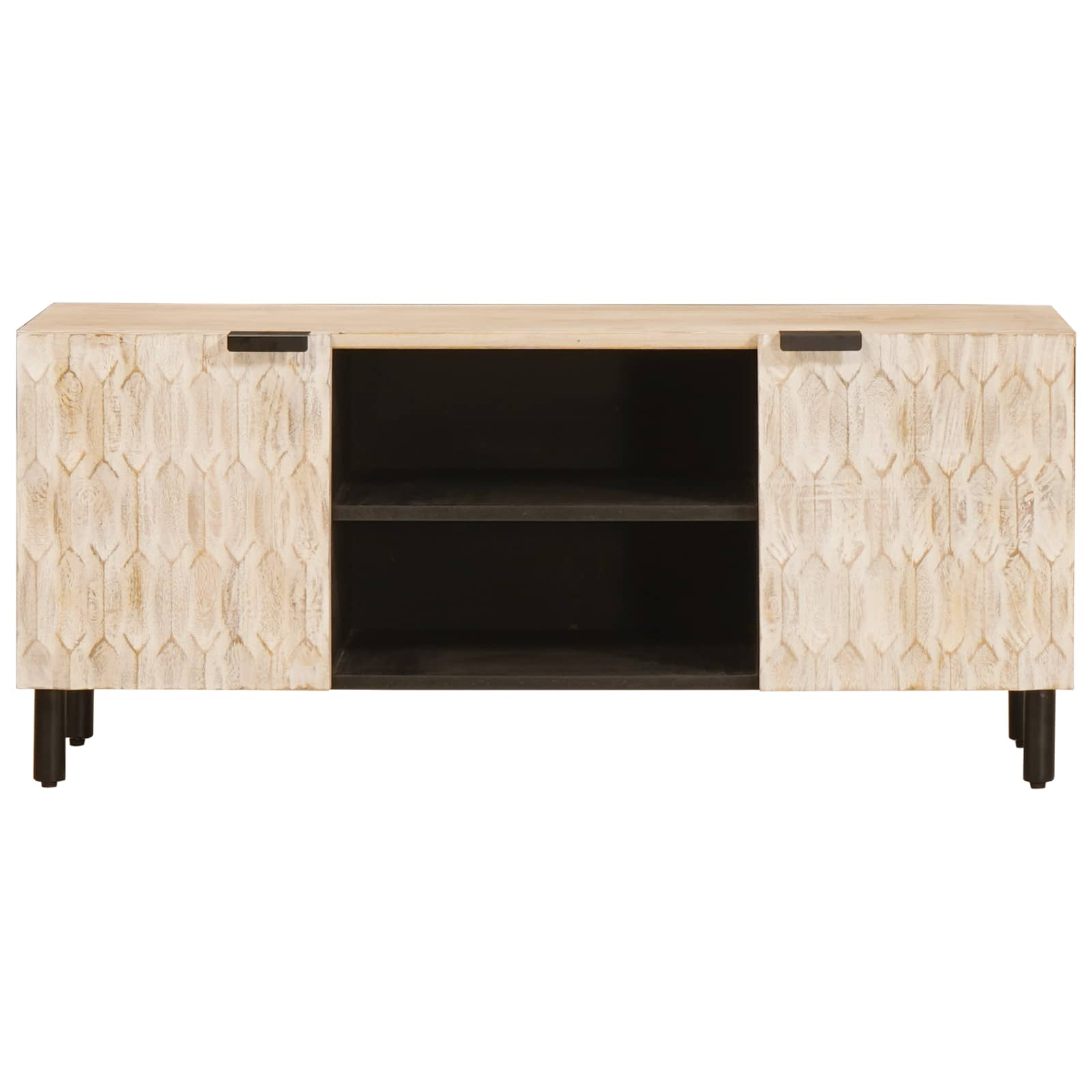 TV-kast met plank Witte Was Afwerking 105 x 33,5 x 46 cm