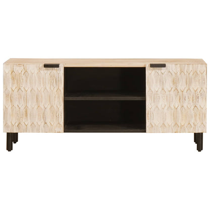TV-kast met plank Witte Was Afwerking 105 x 33,5 x 46 cm