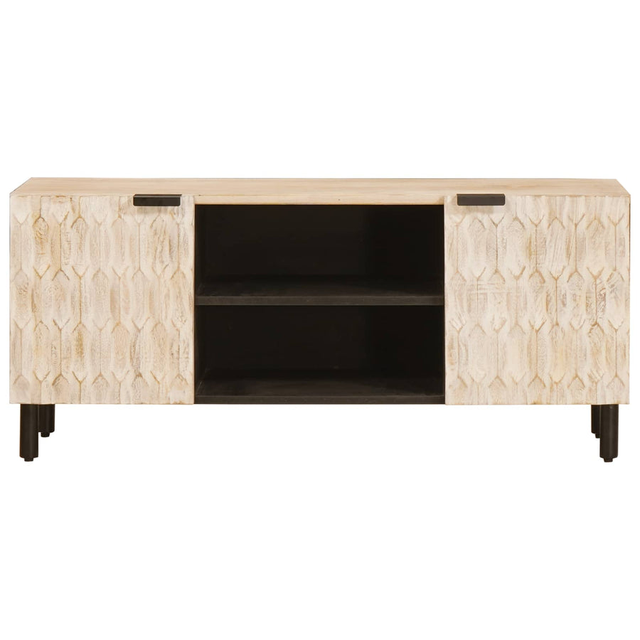 TV-kast met plank Witte Was Afwerking 105 x 33,5 x 46 cm