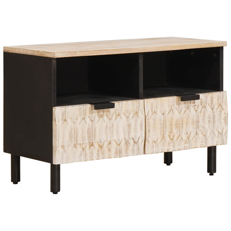 TV-kast met lade Witte Was Afwerking 70 x 33,5 x 46 cm