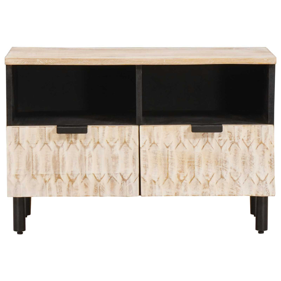 TV-kast met lade Witte Was Afwerking 70 x 33,5 x 46 cm