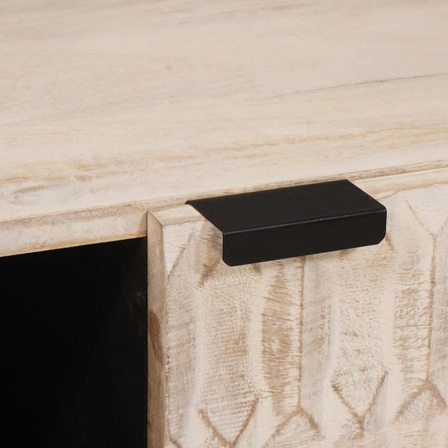 Salontafel Wit 80 x 50 x 40 cm Massief Mango Hout
