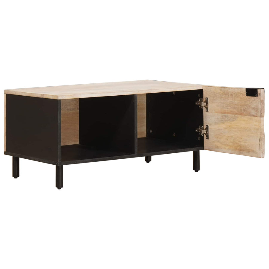 Salontafel Wit 80 x 50 x 40 cm Massief Mango Hout