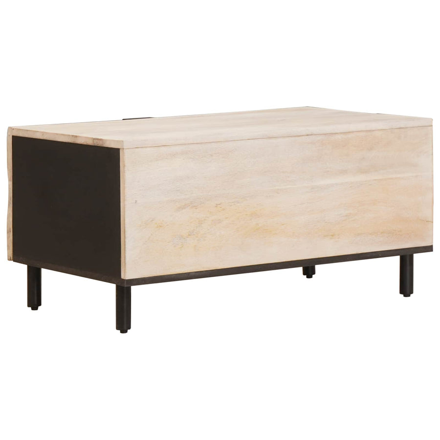 Salontafel Wit 80 x 50 x 40 cm Massief Mango Hout