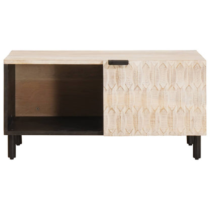 Salontafel Wit 80 x 50 x 40 cm Massief Mango Hout