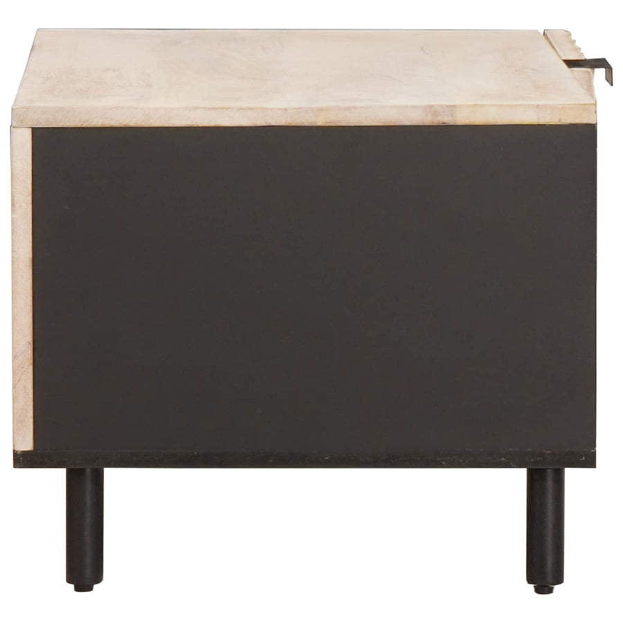 Salontafel Wit 80 x 50 x 40 cm Massief Mango Hout