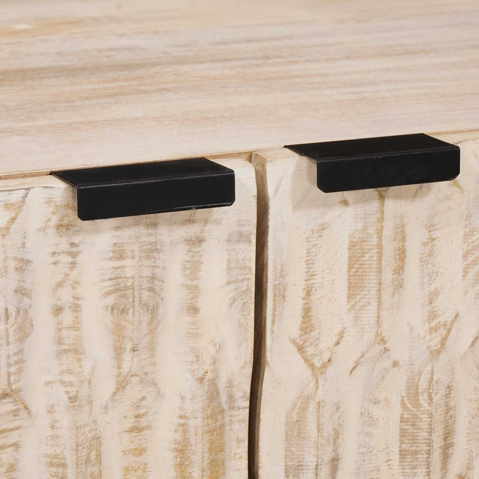 Salontafel Wit 80 x 50 x 40 cm Massief Mango Hout