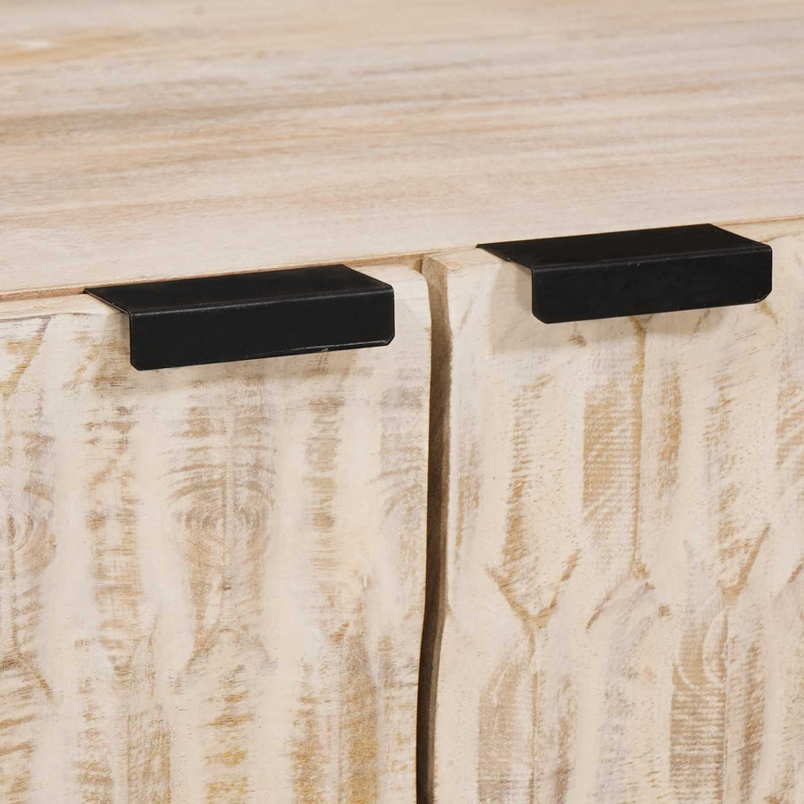 Salontafel Wit 80 x 50 x 40 cm Massief Mango Hout