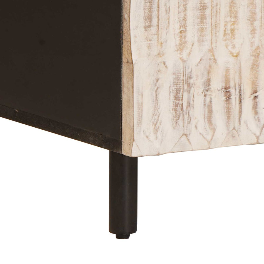 Salontafel Wit 80 x 50 x 40 cm Massief Mango Hout