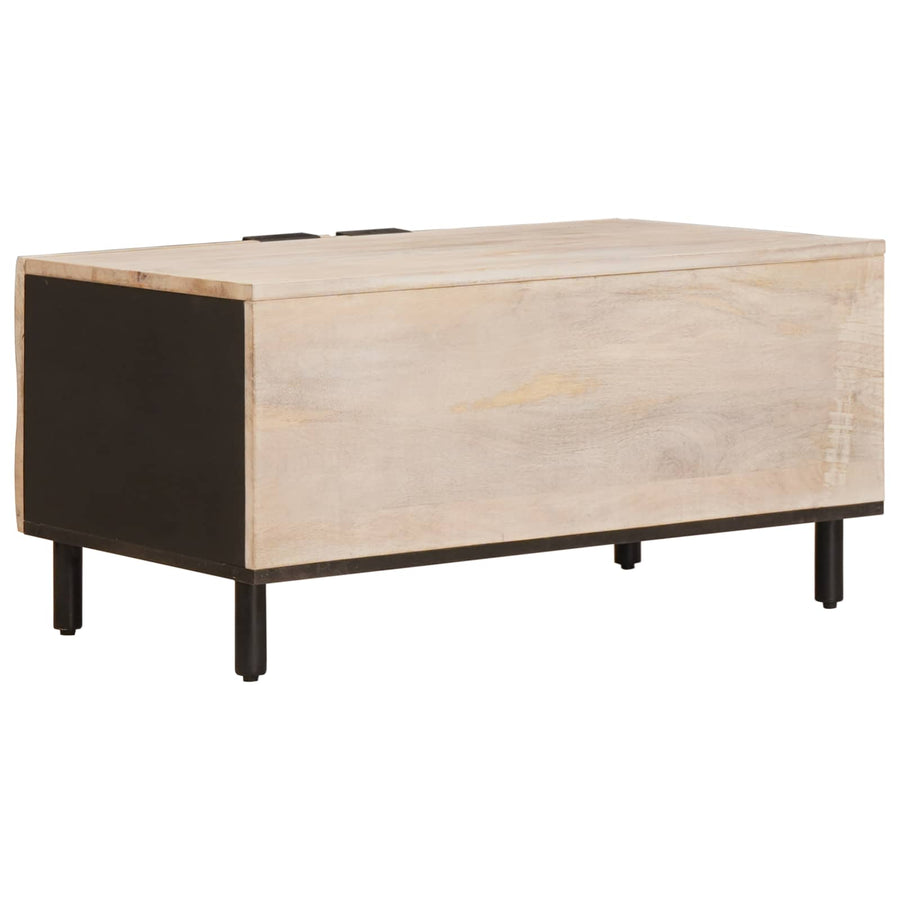 Salontafel Wit 80 x 50 x 40 cm Massief Mango Hout