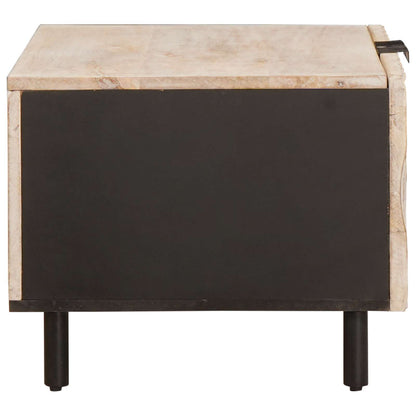 Salontafel Wit 80 x 50 x 40 cm Massief Mango Hout