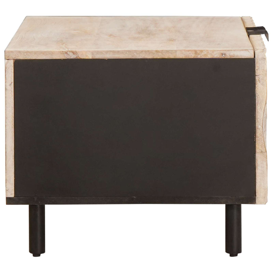 Salontafel Wit 80 x 50 x 40 cm Massief Mango Hout