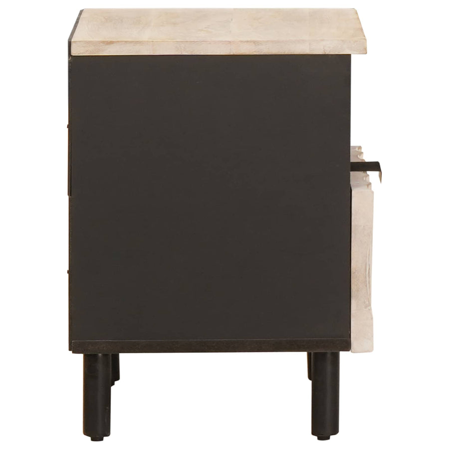 Nachtkastje met lade Wit 40 x 33 x 46 cm Massief Mango Hout