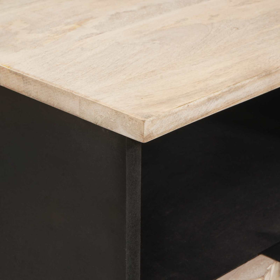 Nachtkastje 2 pcs Wit 40 x 33 x 46 cm Massief Mango Hout