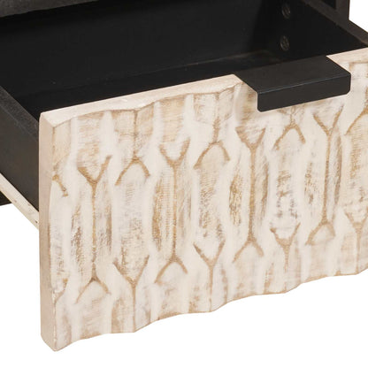 Nachtkastje 2 pcs Wit 40 x 33 x 46 cm Massief Mango Hout