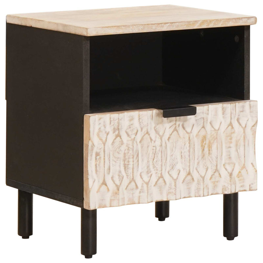 Nachtkastje 2 pcs Wit 40 x 33 x 46 cm Massief Mango Hout