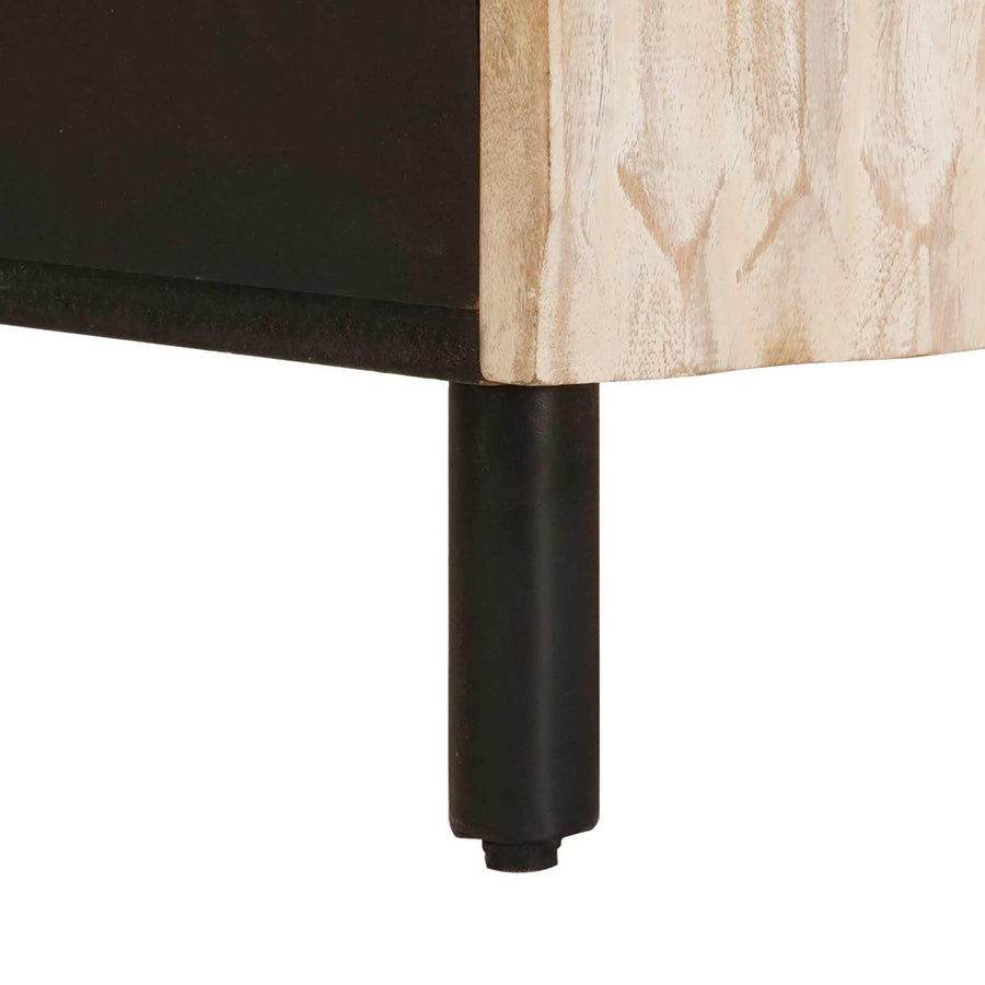 Nachtkastje met lade Wit 50 x 33 x 60 cm Massief Mango Hout