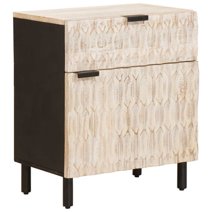 Nachtkastje met lade Wit 50 x 33 x 60 cm Massief Mango Hout