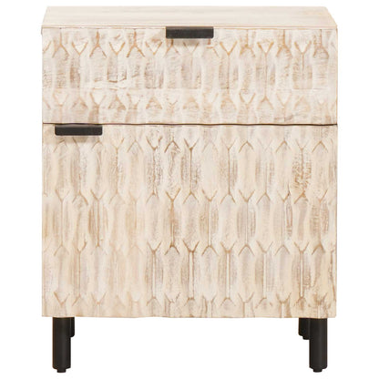 Nachtkastje met lade Wit 50 x 33 x 60 cm Massief Mango Hout