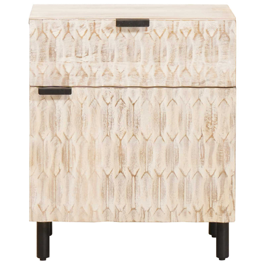 Nachtkastje met lade Wit 50 x 33 x 60 cm Massief Mango Hout