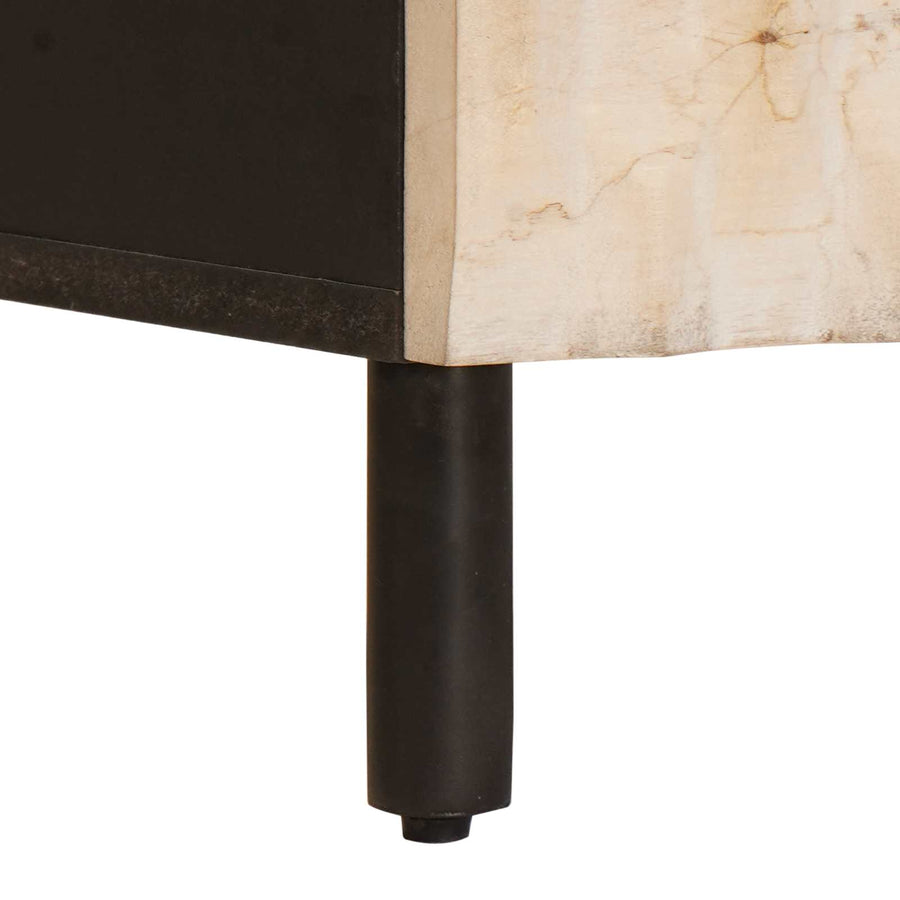Nachtkastje met lade Wit 50 x 33 x 60 cm Massief Mango Hout