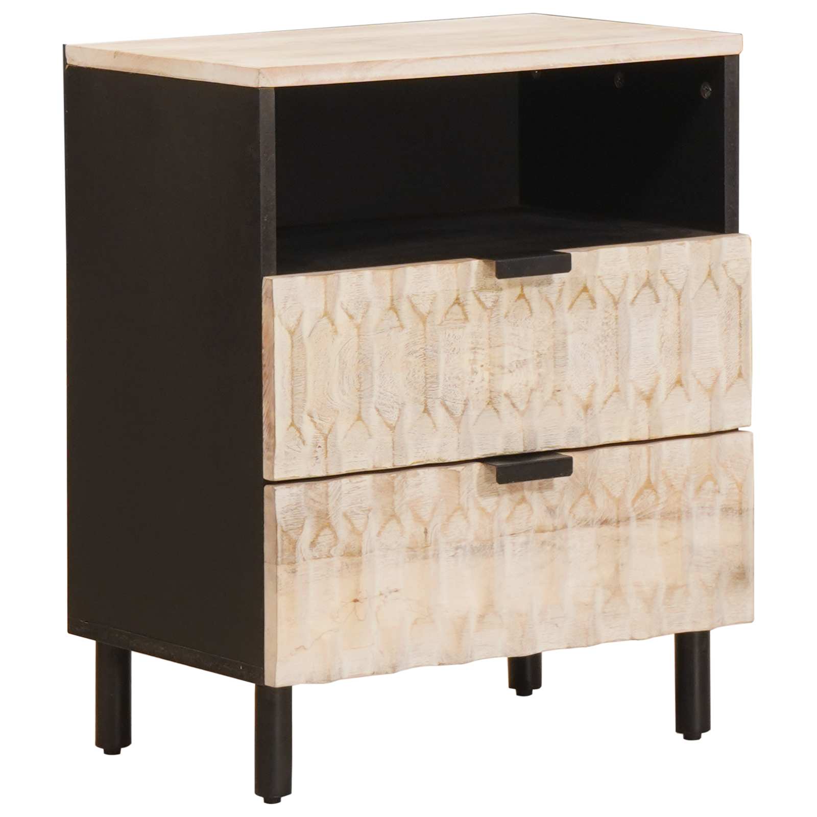 Nachtkastje met lade Wit 50 x 33 x 60 cm Massief Mango Hout