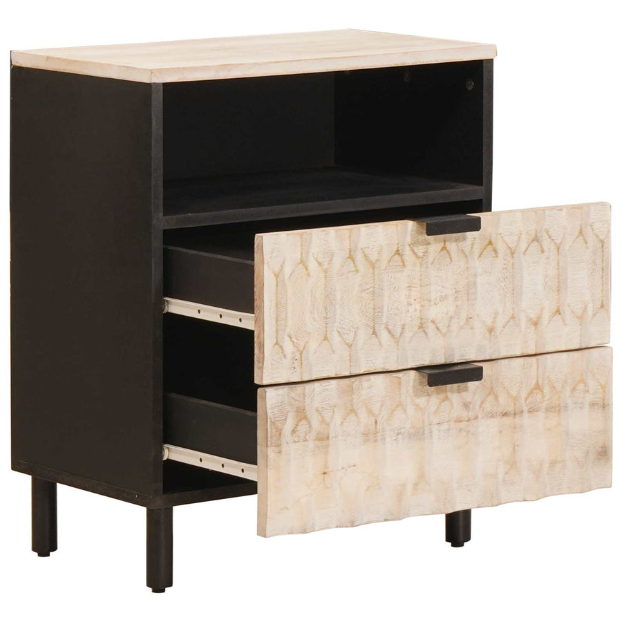 Nachtkastje met lade Wit 50 x 33 x 60 cm Massief Mango Hout
