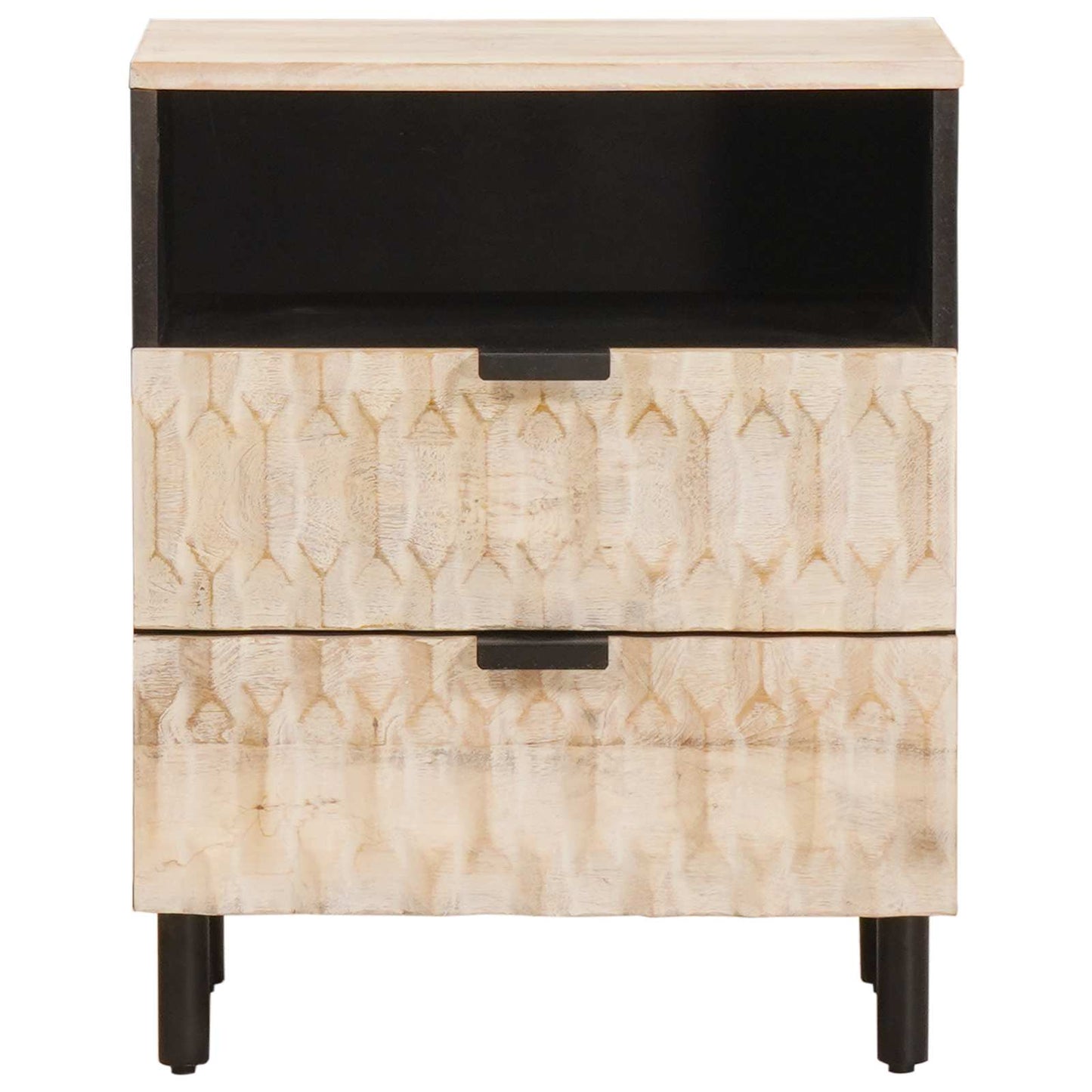 Nachtkastje met lade Wit 50 x 33 x 60 cm Massief Mango Hout