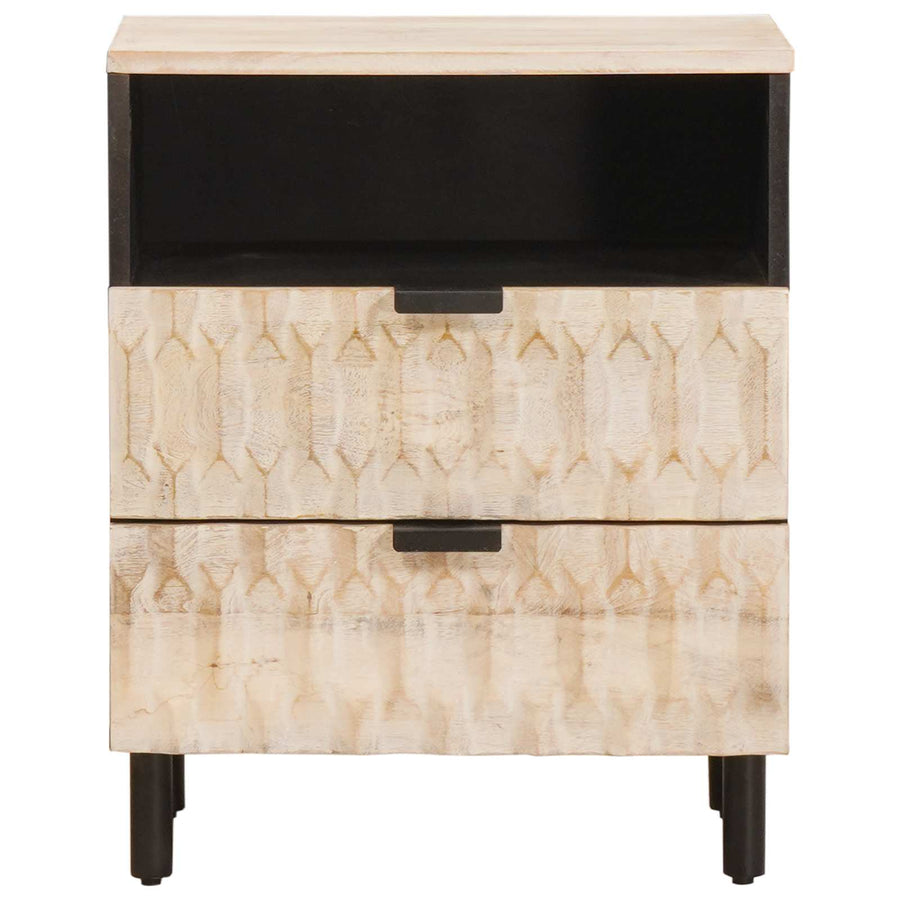 Nachtkastje met lade Wit 50 x 33 x 60 cm Massief Mango Hout