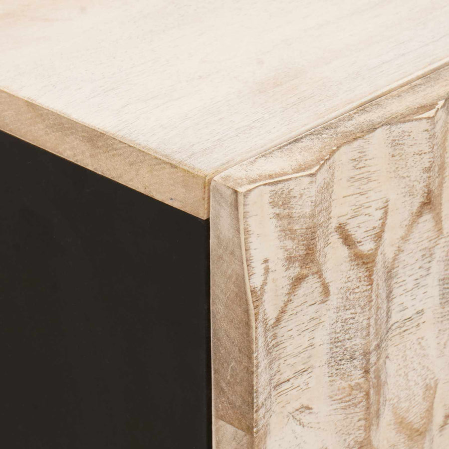 Nachtkastje met lade Wit 50 x 33 x 60 cm Massief Mango Hout