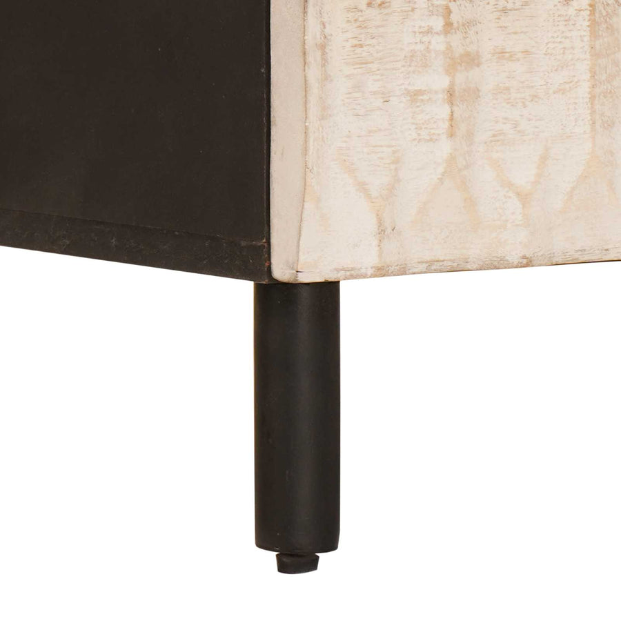 Nachtkastje met lade Wit 50 x 33 x 60 cm Massief Mango Hout