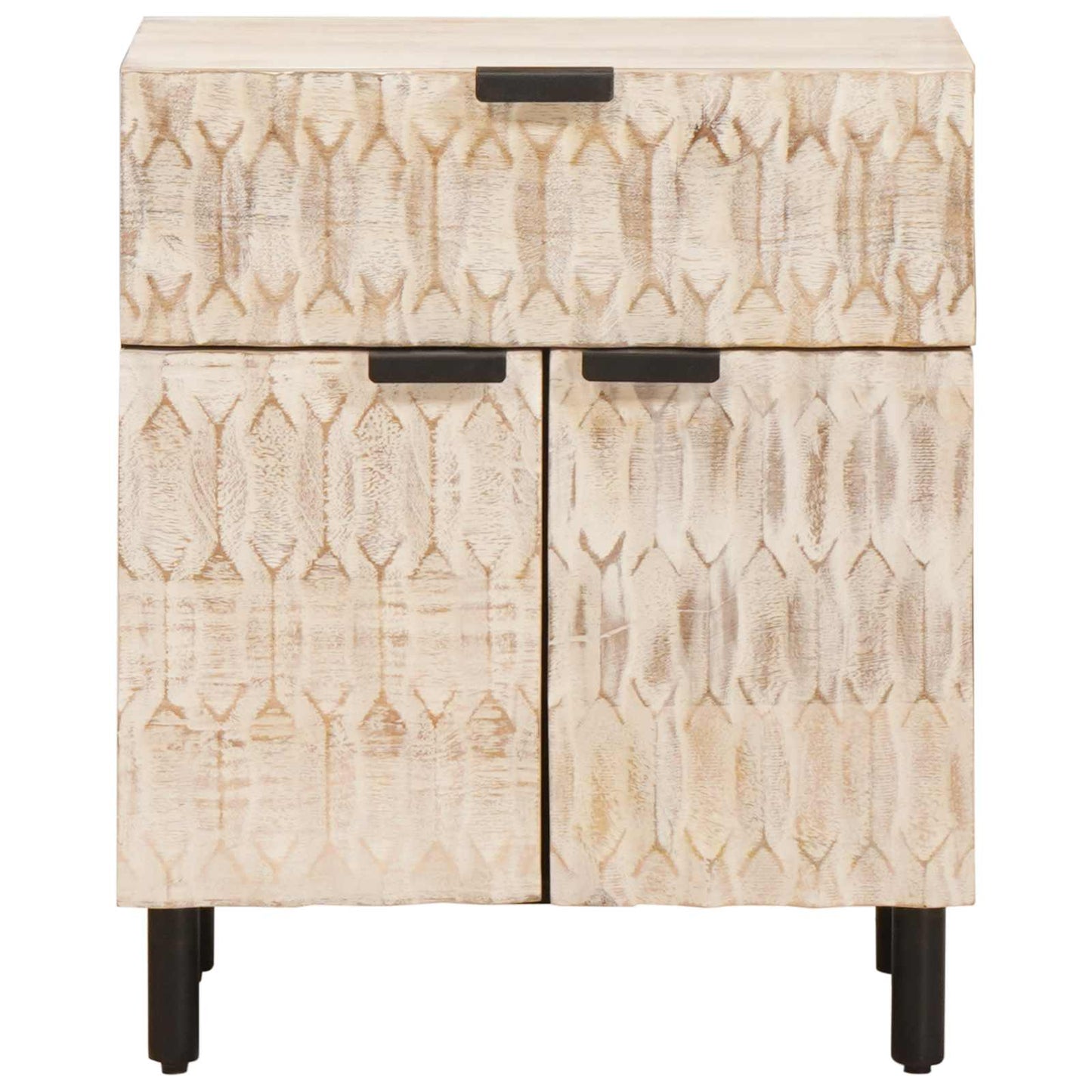 Nachtkastje met lade Wit 50 x 33 x 60 cm Massief Mango Hout