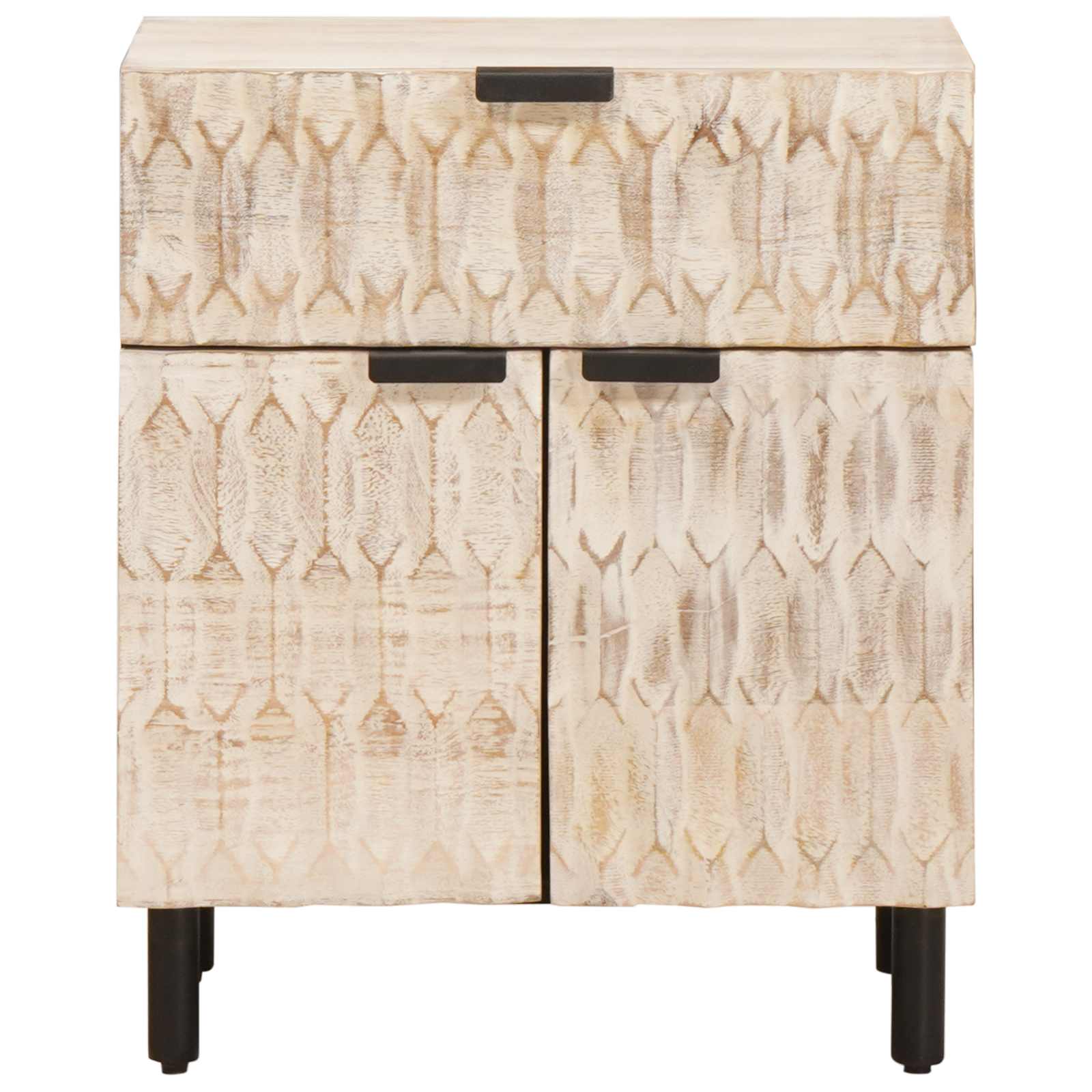 Nachtkastje met lade Wit 50 x 33 x 60 cm Massief Mango Hout