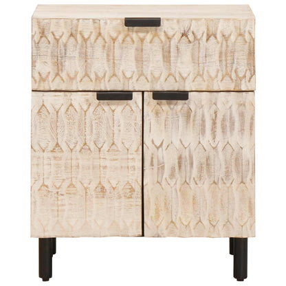 Nachtkastje met lade Wit 50 x 33 x 60 cm Massief Mango Hout