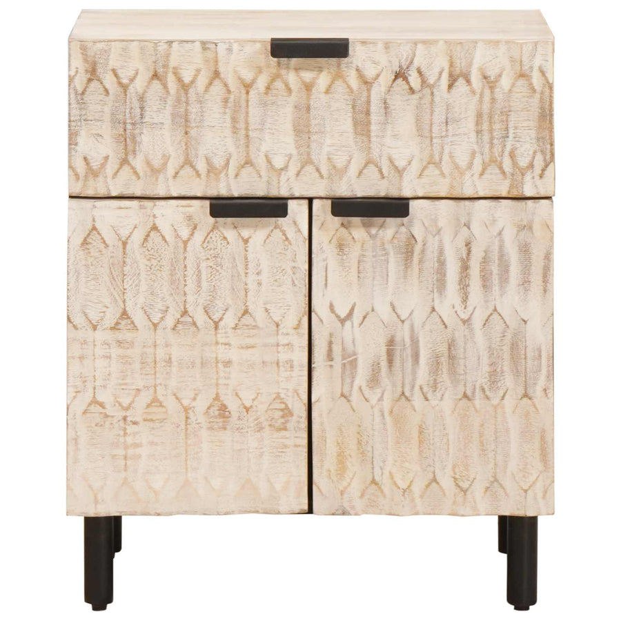 Nachtkastje met lade Wit 50 x 33 x 60 cm Massief Mango Hout