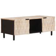 Salontafel 100x54x40 cm massief mangohout wit