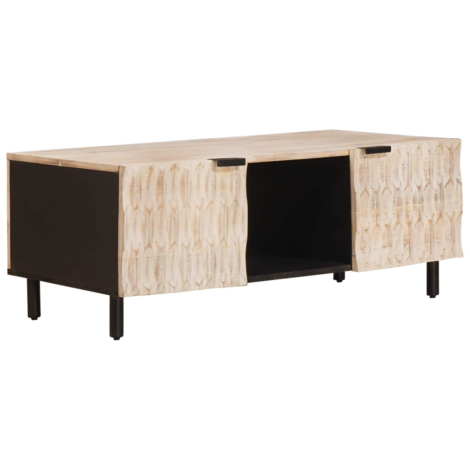 Salontafel Wit 100 x 54 x 40 cm Massief Mango Hout