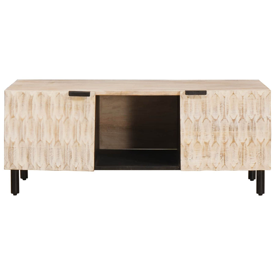 Salontafel Wit 100 x 54 x 40 cm Massief Mango Hout