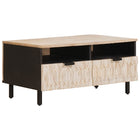 Coffee Table with Drawer White 80 x 54 x 40 cm Solid Mango Wood