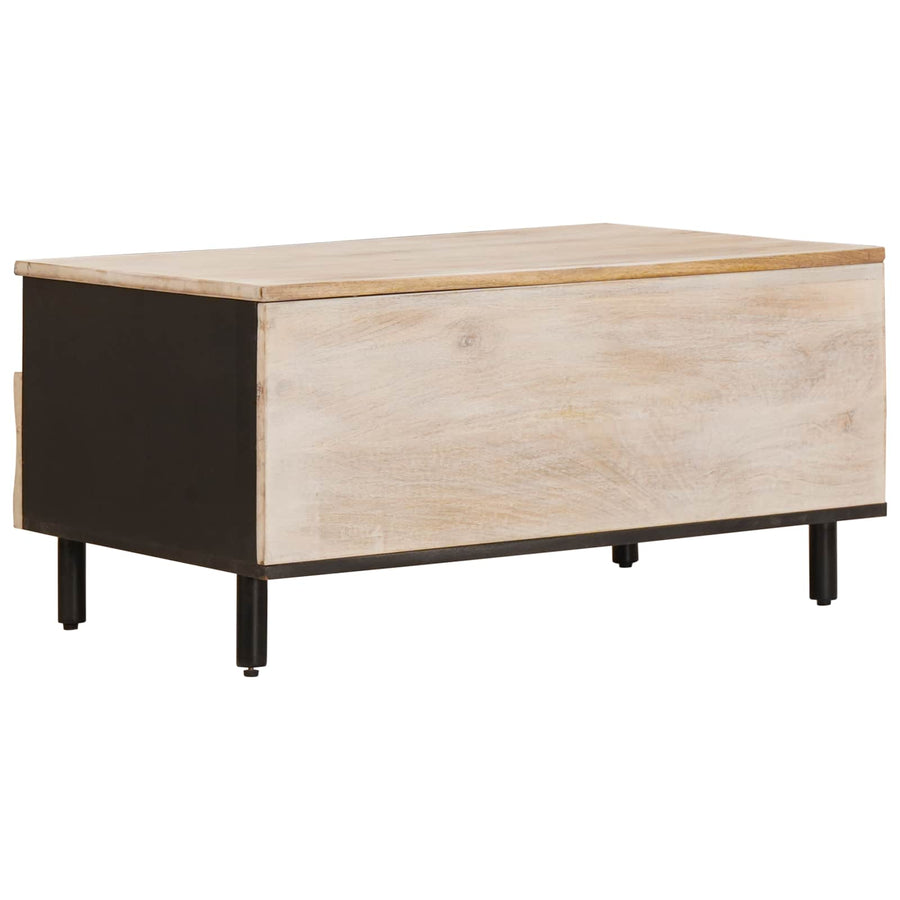 Salontafel met lade Wit 80 x 54 x 40 cm Massief Mango Hout