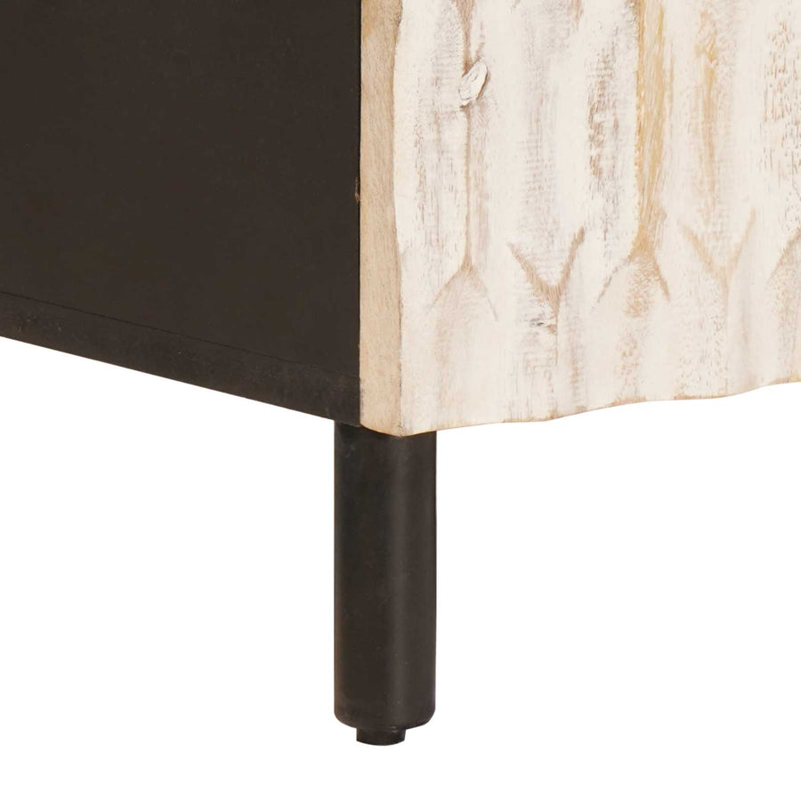TV-kast met lade Witte Was Afwerking 105 x 33,5 x 46 cm