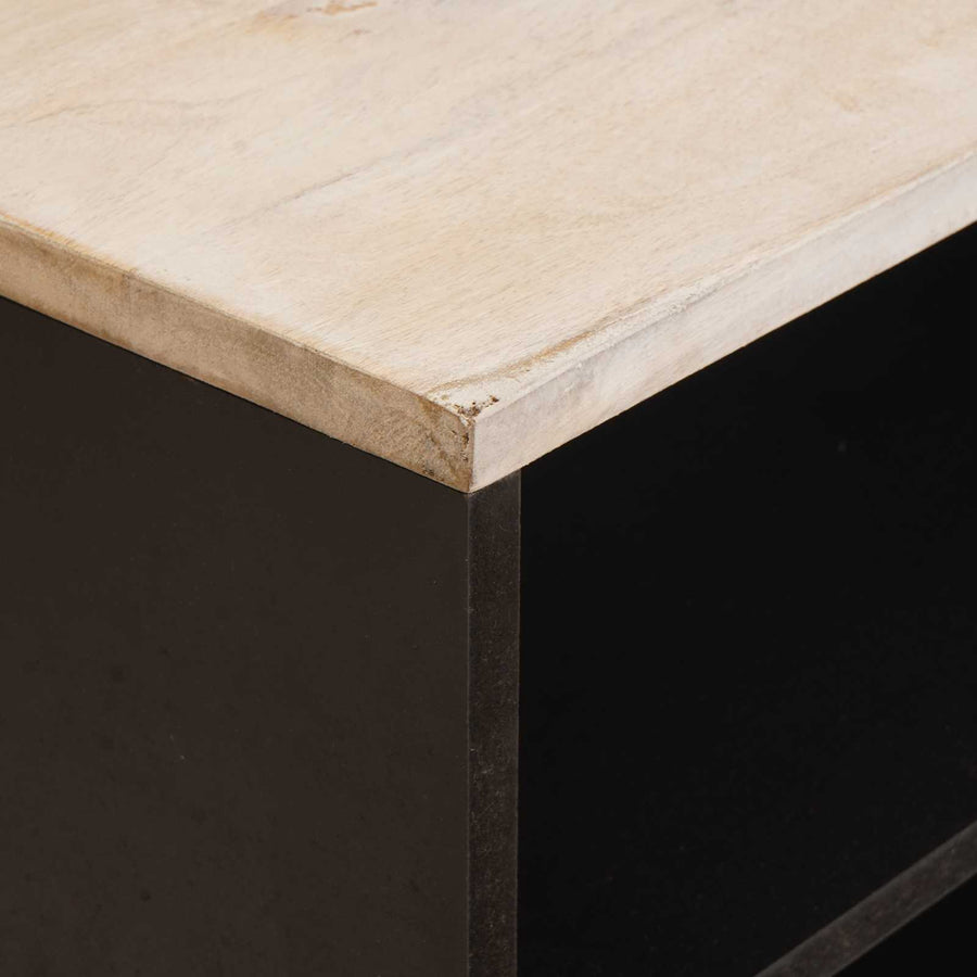 TV-kast met opslag Witte Was Afwerking 80 x 31,5 x 46 cm