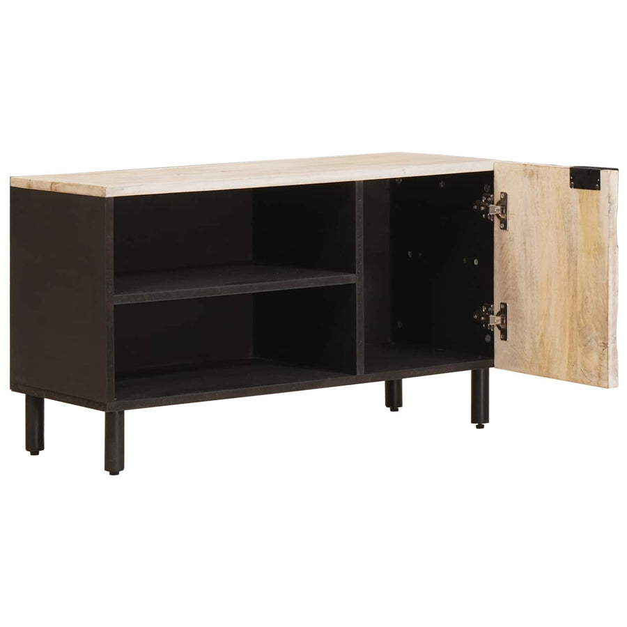TV-kast met opslag Witte Was Afwerking 80 x 31,5 x 46 cm