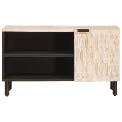 TV-kast met opslag Witte Was Afwerking 80 x 31,5 x 46 cm