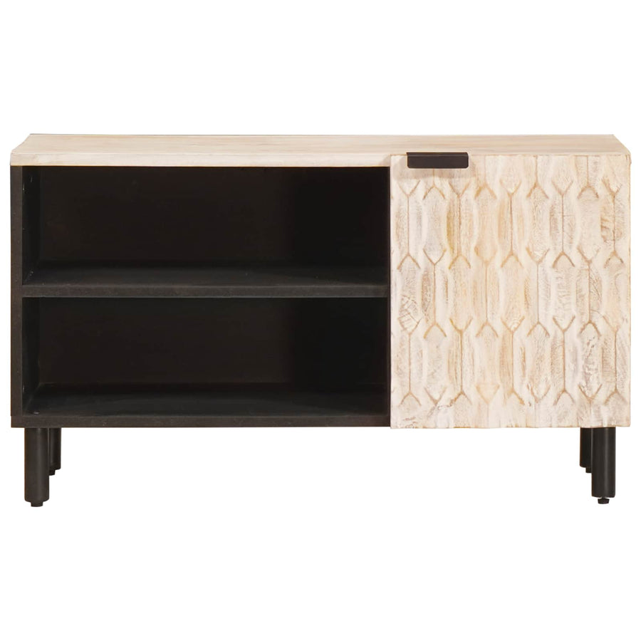 TV-kast met opslag Witte Was Afwerking 80 x 31,5 x 46 cm