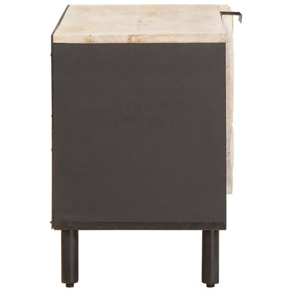TV-kast met opslag Witte Was Afwerking 80 x 31,5 x 46 cm